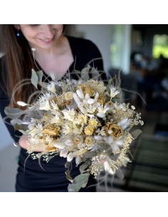 bouquet de fleurs séchées tons naturels